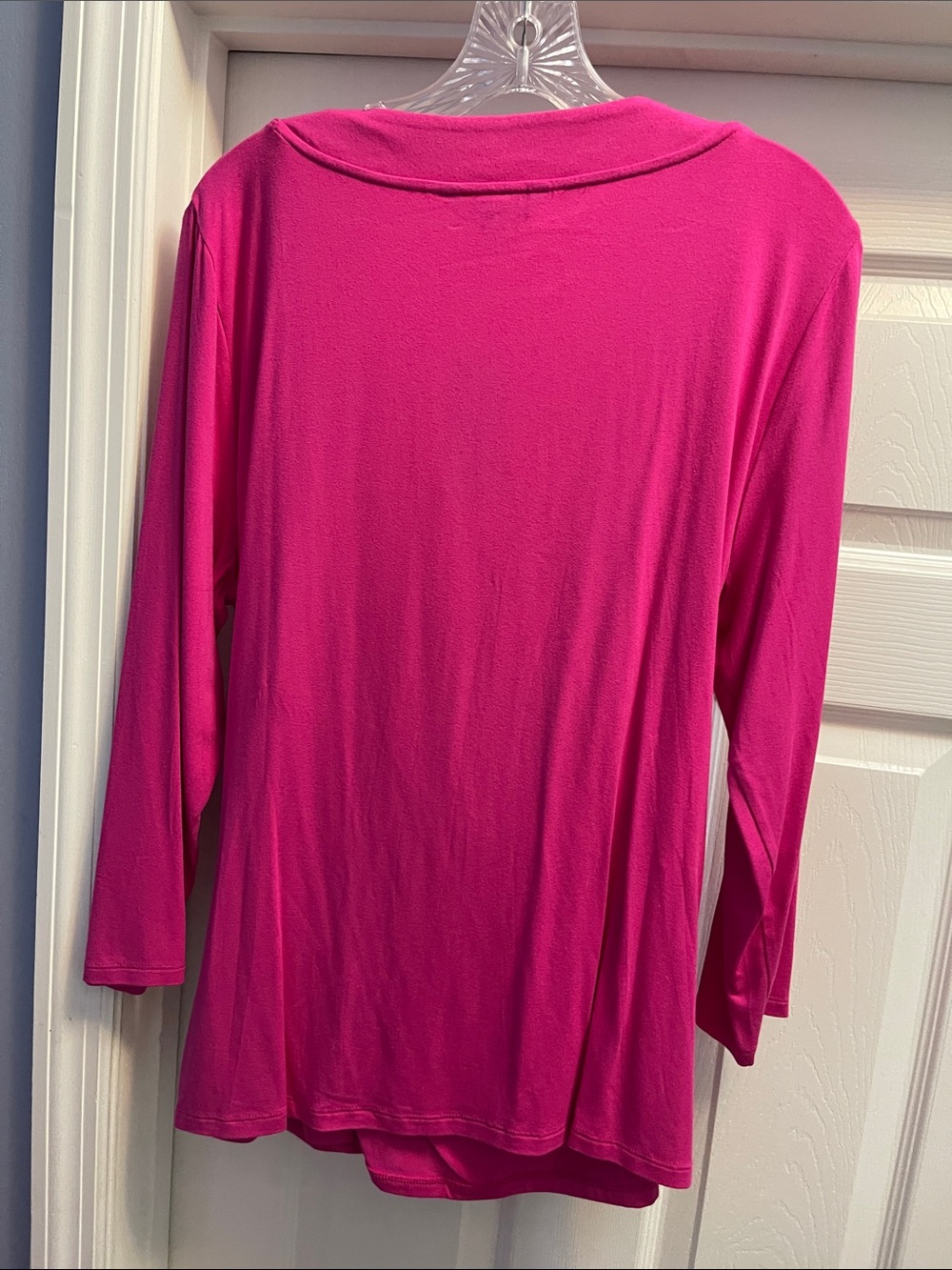 Lauren Ralph Lauren Hot Pink Draped Surplice Long-Sleeve Top - Picture 2 of 2